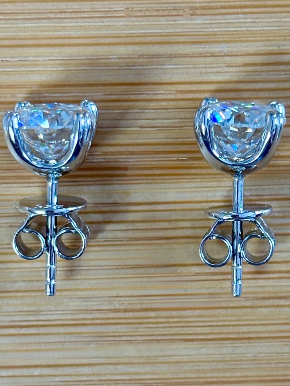 4ctw Old European Cut Moissanite studs in Argentium silver! Victorian charm! - Picture 2 of 16